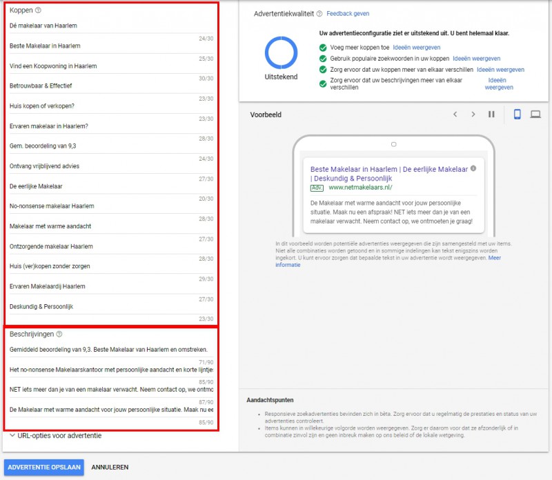 Responsive Search Ads (RSA) Google - SEA